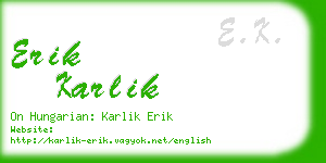 erik karlik business card